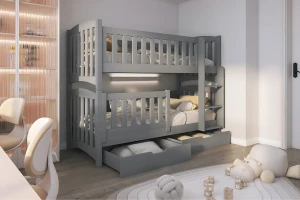 NOAH II 90x200 Grijs Stapelbed met Laden Kinder Meubels