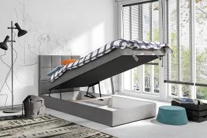 PETER 100x200 Riviera 91 Grijs Boxspringbed Eenpersoonsbed Jeugdbed Kinder Meubels
