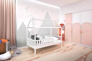 ROSI 140x200 Wit Huisbed Eenpersoonsbed Kinder Meubels