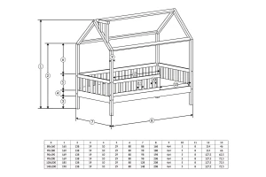 ROSI 140x200 Wit Huisbed Eenpersoonsbed Kinder Meubels