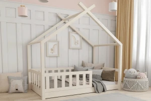 STAR PLUS 120x200 Beige Bodenbed Huisbed Eenpersoonsbed Kinder Meubels