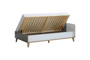 WILLY W10 195x90 Antraciet + Wit + Eik Riviera Kinderbed Jeugdbed Eenpersoonsbed Kinder Meubels