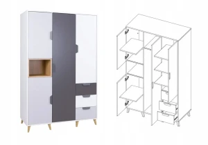 JUSTIN 1 Kleidingkast 120 cm