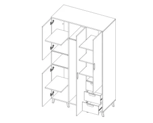 JUSTIN 1 Kleidingkast 120 cm