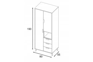 JUSTIN 2 Kleidingkast 80 cm