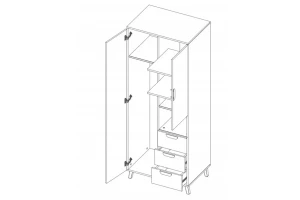 JUSTIN 2 Kleidingkast 80 cm