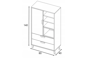 JUSTIN 5 Ladekast 80 cm
