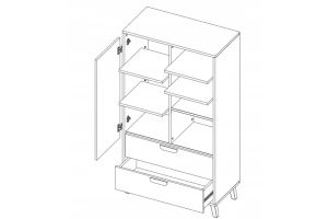 JUSTIN 5 Ladekast 80 cm