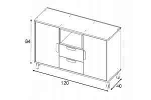 JUSTIN 8 Ladekast 120 cm 