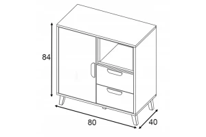 JUSTIN 9 Ladekast 80 cm
