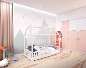 ROSI PLUS fabrieksnieuw120x200 Witte vloerbed, huisbed, eenpersoonsbed