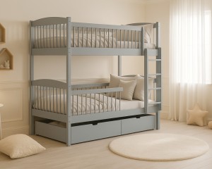 LUNEA 90x200 Asgrijs Stapelbed  