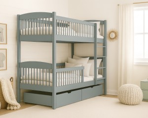 LUNEA 90x200 Asgrijs Stapelbed  