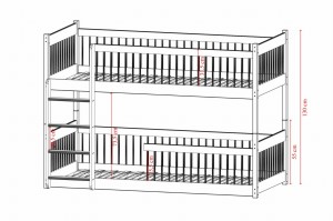 CHARM 90x200 Asgrijs Stapelbed