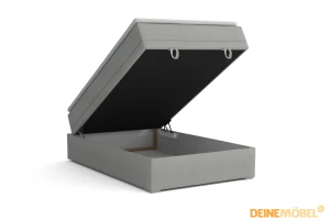 DAGA MINI 120x200 Poso 55/Paros 5 Lichtgrijs boxspringbed met opbergruimte en een doorlopende matras Kinder Meubels 24