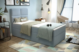 ELISA 90x200 Velours Trinity 14 Grijs boxspringbed met opbergruimte Kinder Meubels 24