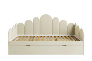 JESS 90x200 Magic Velvet 2256 Crème gestoffeerd bed kinderbed uitschuifbed voor kinderen en jongeren Kinder Meubels 24