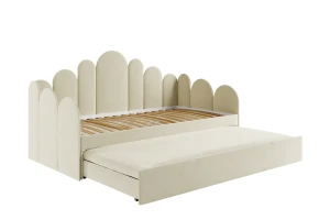JESS 90x200 Magic Velvet 2256 Crème gestoffeerd bed kinderbed uitschuifbed voor kinderen en jongeren Kinder Meubels 24