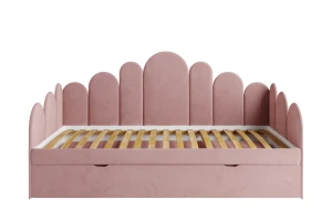 JESS 90x200 Magic Velvet 2269 Roze gestoffeerd bed kinderbed uitschuifbed voor kinderen en jongeren Kinder Meubels 24