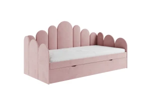 JESS 90x200 Magic Velvet 2269 Roze gestoffeerd bed kinderbed uitschuifbed voor kinderen en jongeren Kinder Meubels 24