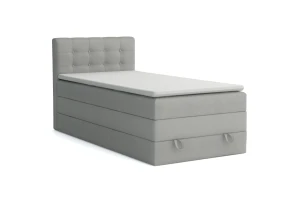 JUNG 1 100x200 Paros 5 Lichtgrijs boxspringbed gestoffeerd bed compleetbed Kinder Meubels 24