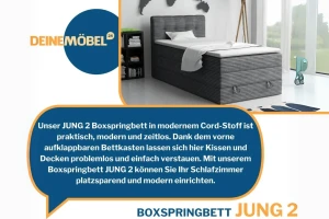JUNG 2 100x200 Poso 135 Zwart boxspringbed gestoffeerd bed compleetbed Kinder Meubels 24