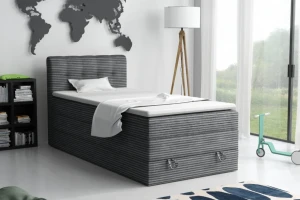 JUNG 2 90x200 Poso 60 Grijs boxspringbed gestoffeerd bed compleetbed Kinder Meubels 24