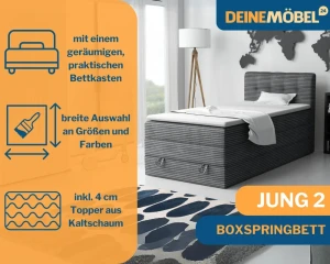 JUNG 2 boxspringbed gestoffeerd bed compleetbed Kinder Meubels 24