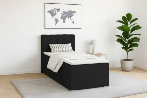 JUNG 3 100x200 Kronos 7 Zwart boxspringbed gestoffeerd bed compleetbed Kinder Meubels 24