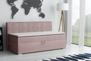 MATI BIS 100x200 Kronos 27 Roze boxspringbed gestoffeerd bed compleetbed Kinder Meubels 24