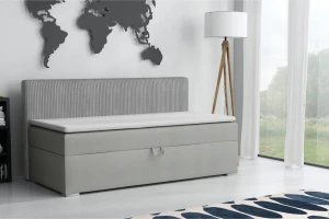 MATI BIS 90x200 Paros 5 Lichtgrijs boxspringbed gestoffeerd bed compleetbed Kinder Meubels 24