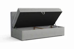 MATI BIS fabrieknieuw 90x200 Paros 5 Lichtgrijs H4 boxspringbed gestoffeerd bed compleetbed Kinder Meubels 24
