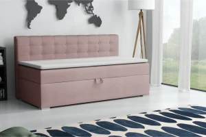 PATI 90x200 Kronos 27 Roze boxspringbed gestoffeerd bed compleetbed Kinder Meubels 24