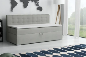 PATI 90x200 Paros 5 Lichtgrijs boxspringbed gestoffeerd bed compleetbed Kinder Meubels 24