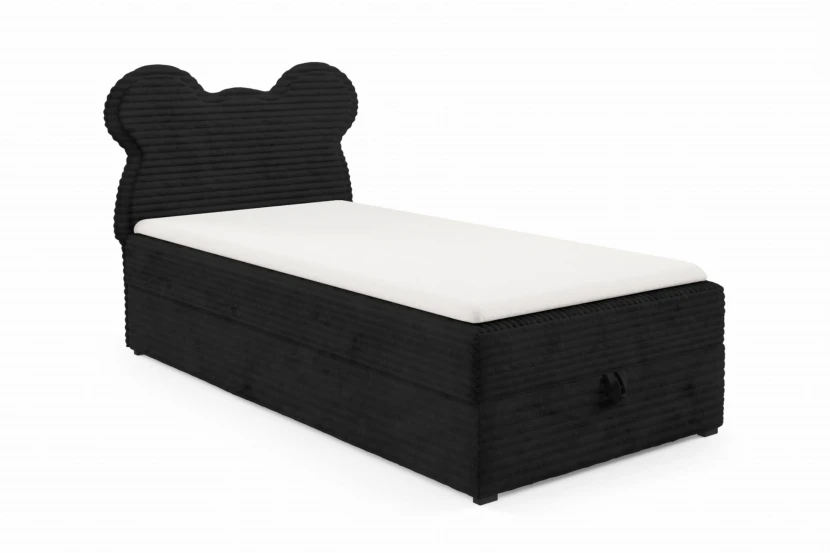 TEDDY 100x200 TILIA 100 Zwart boxspringbed gestoffeerd bed compleetbed voor kinderen en jongeren Kinder Meubels 24