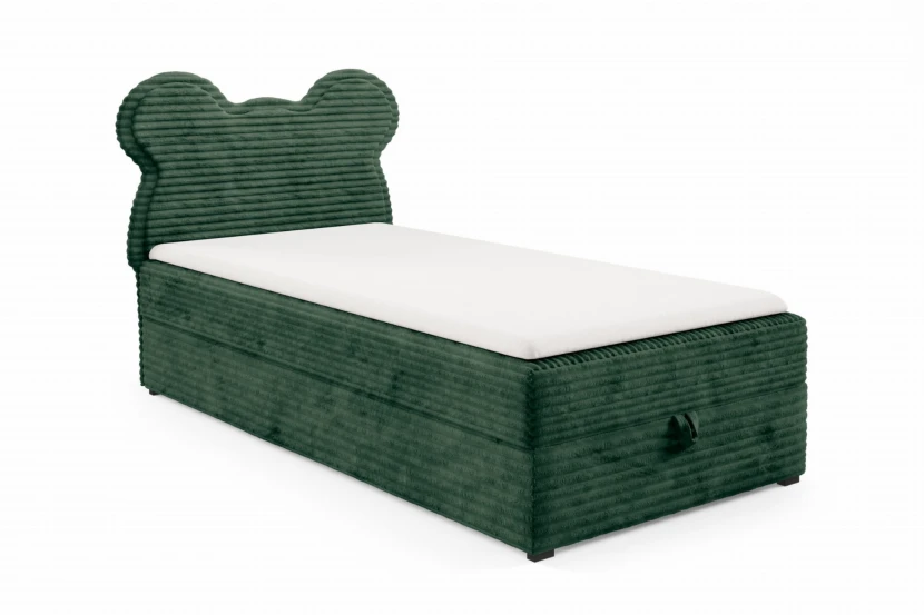 TEDDY 100x200 TILIA 39 Donkergroen boxspringbed gestoffeerd bed compleetbed voor kinderen en jongeren Kinder Meubels 24