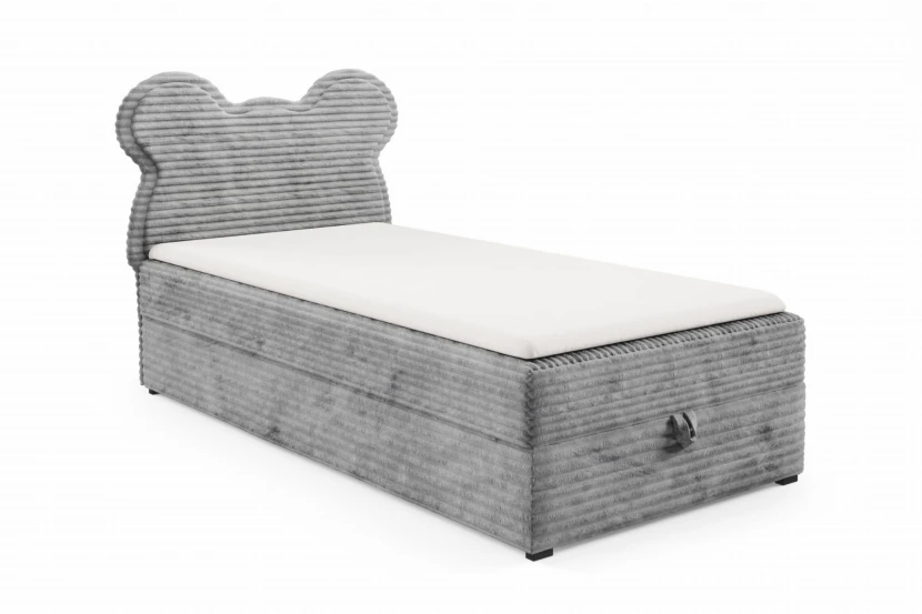 TEDDY 100x200 TILIA 86 Lichtgrijs boxspringbed gestoffeerd bed compleetbed voor kinderen en jongeren Kinder Meubels 24