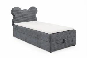 TEDDY 100x200 TILIA 90 Donkergrijs boxspringbed gestoffeerd bed compleetbed voor kinderen en jongeren Kinder Meubels 24