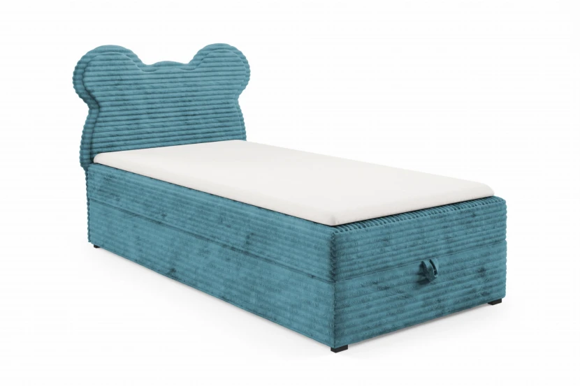 TEDDY 90x200 TILIA 75 Blauw boxspringbed gestoffeerd bed compleetbed voor kinderen en jongeren Kinder Meubels 24