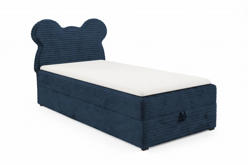 TEDDY 90x200 TILIA 77 Donkerblauw boxspringbed gestoffeerd bed compleetbed voor kinderen en jongeren Kinder Meubels 24