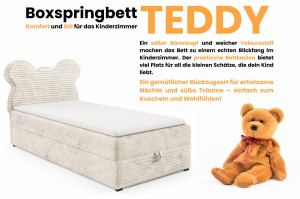 TEDDY boxspringbed gestoffeerd bed compleetbed voor kinderen en jongeren Kinder Meubels 24