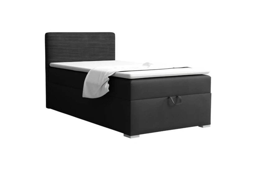 TEEN 1 100x200 Poso 135/Kronos 7 Zwart boxspringbed gestoffeerd bed compleetbed eenpersoonsbed Kinder Meubels 24