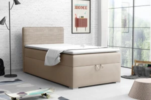 TEEN 1 100x200 Poso 2/Paros 2 Beige boxspringbed gestoffeerd bed compleetbed eenpersoonsbed Kinder Meubels 24