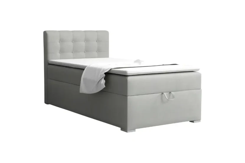 TEEN 3 100x200 Paros 5 Lichtgrijs boxspringbed gestoffeerd bed compleetbed eenpersoonsbed Kinder Meubels 24