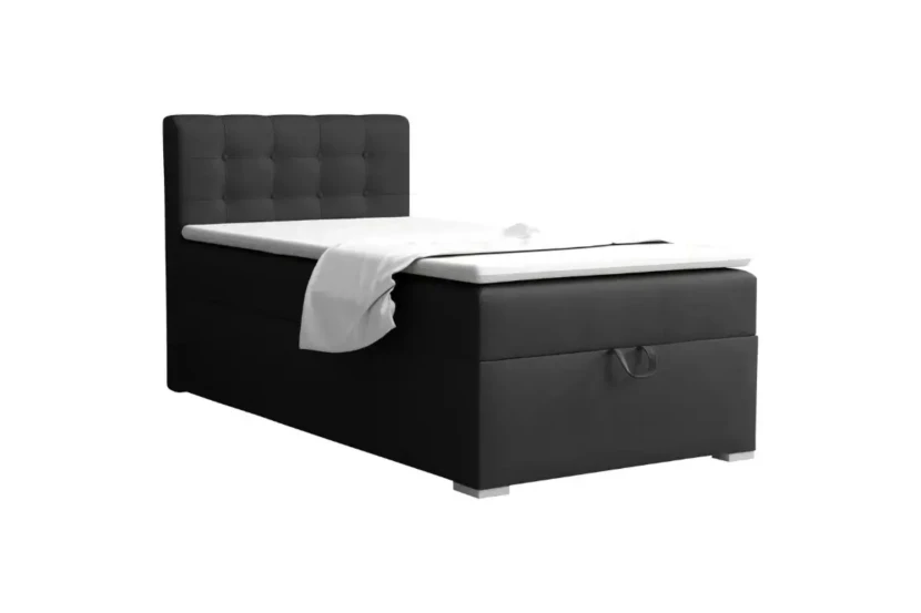 TEEN 3 90x200 Kronos 7 Zwart boxspringbed gestoffeerd bed compleetbed eenpersoonsbed Kinder Meubels 24