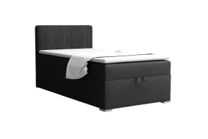 TEEN 4 90x200 Poso 135/Kronos 7 Zwart boxspringbed gestoffeerd bed compleetbed eenpersoonsbed Kinder Meubels 24