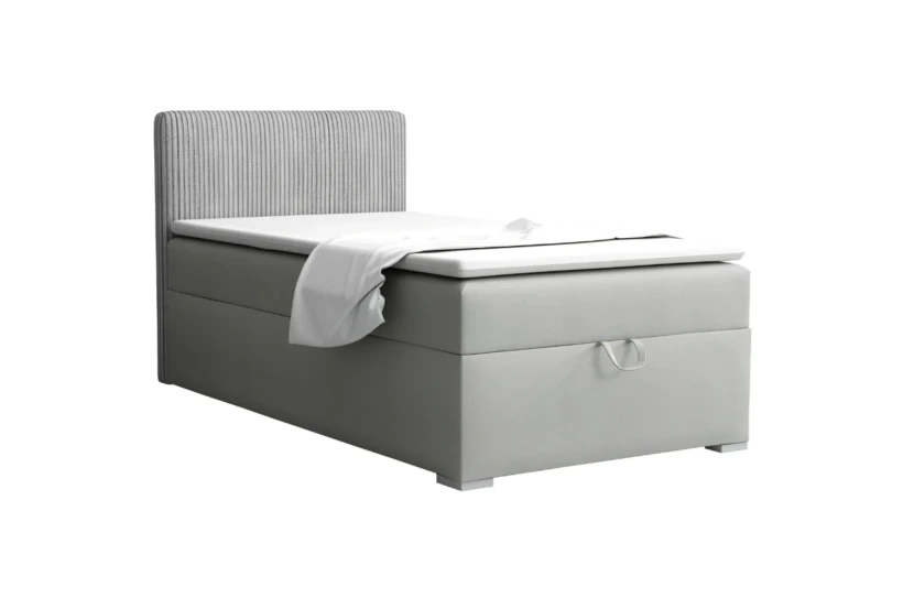 TEEN 4 90x200 Poso 55/Paros 5 Lichtgrijs boxspringbed gestoffeerd bed compleetbed eenpersoonsbed Kinder Meubels 24