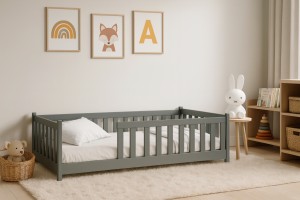 BELMO 80x160 grafiet Kinderbed Speelbox Kinder Meubels