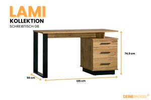 LAMI 8 bureau 135 cm