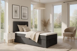 DAVID MINI 100x200 Kronos 34 Antraciet boxspringbed met opbergruimte en een doorlopende matras Kinder Meubels 24